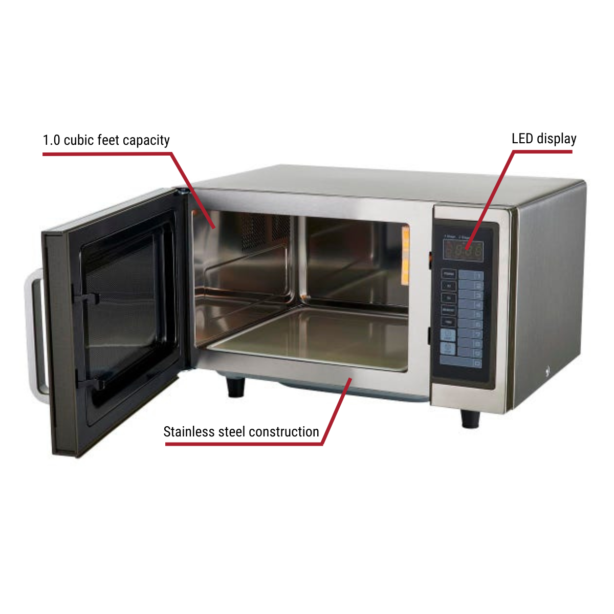 Sentinel SMW1000E 1 cu. ft. 1000 Watt Commercial Microwave Oven with Touch Pad 20"W