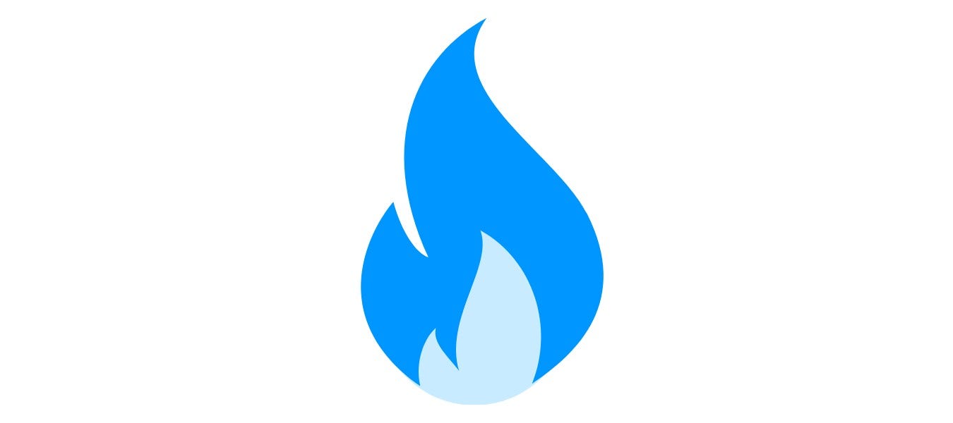 Blue Natural Gas Flame