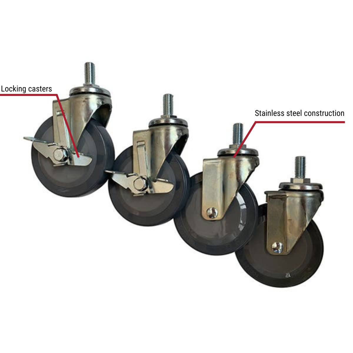 Set of 4 Casters for Sentinel Electric Hot Food Steam Tables