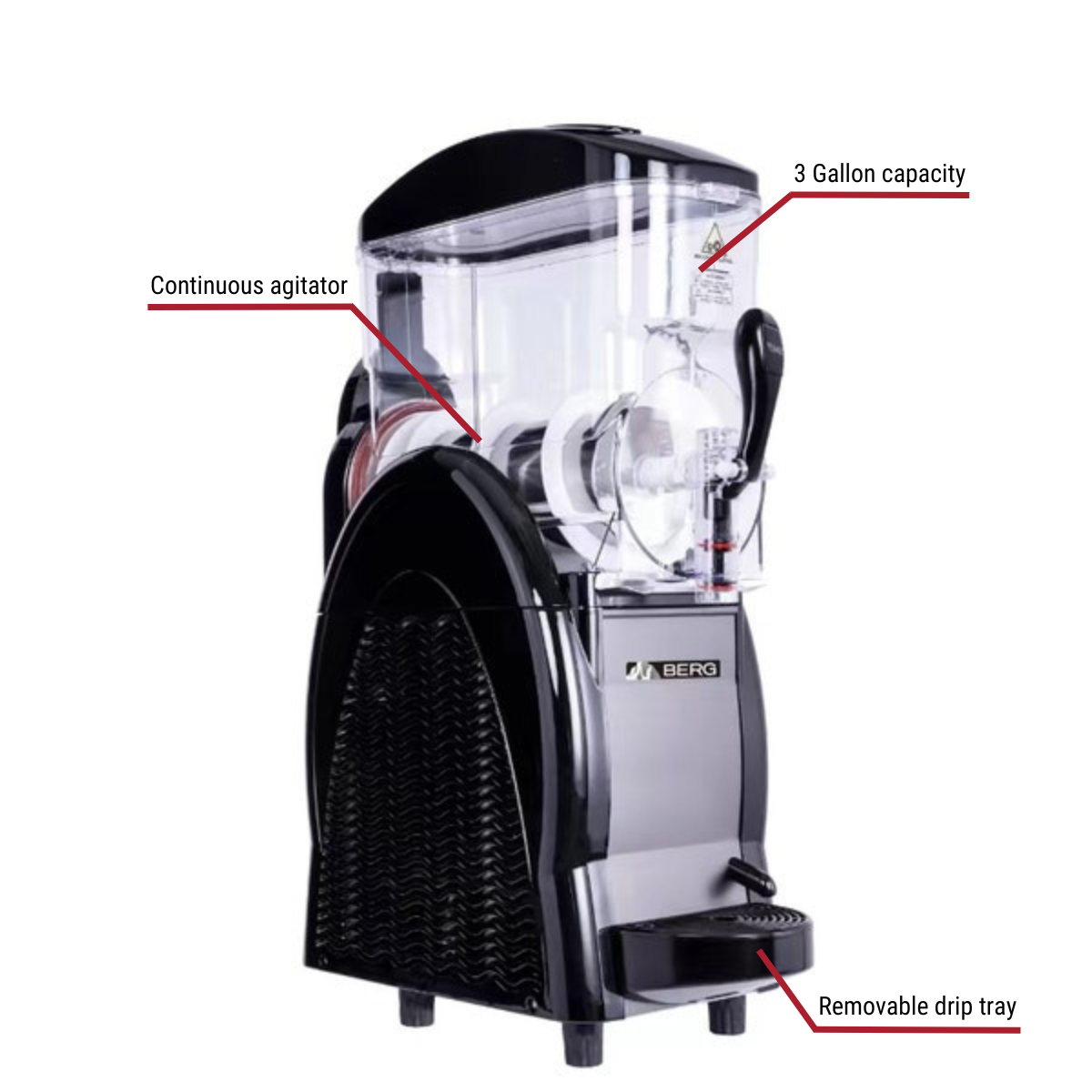 Berg 1S-US Single 3-Gallon Bowl Granita Dispenser