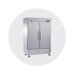 Two door stainless steel reach-in refrgerator.