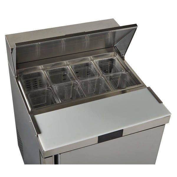 Top View of Berg BERS27 8 Pan 1-Door Sandwich Prep Table 27-1/2"W