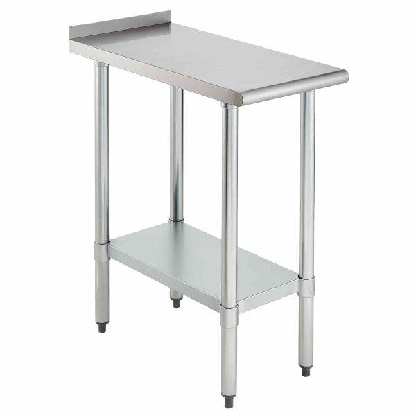Sauber Stainless Steel Filler Work Table with 1-1/2" Backsplash 18"W x 30"D x 35"H