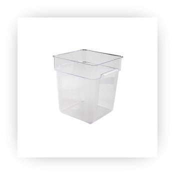 Clear square polycarbonate food storage container with handles