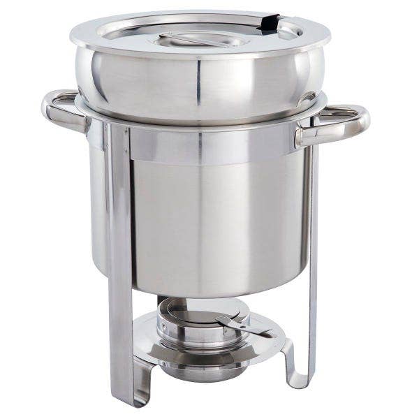 Bradford Hall 7-Quart Round Stainless Steel Soup Chafer