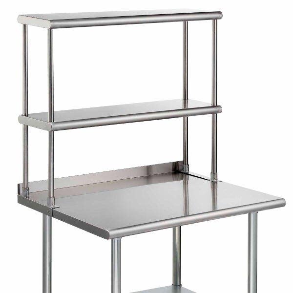 Sauber Stainless Steel Double Tier Overshelf for Sauber Worktables 36"W