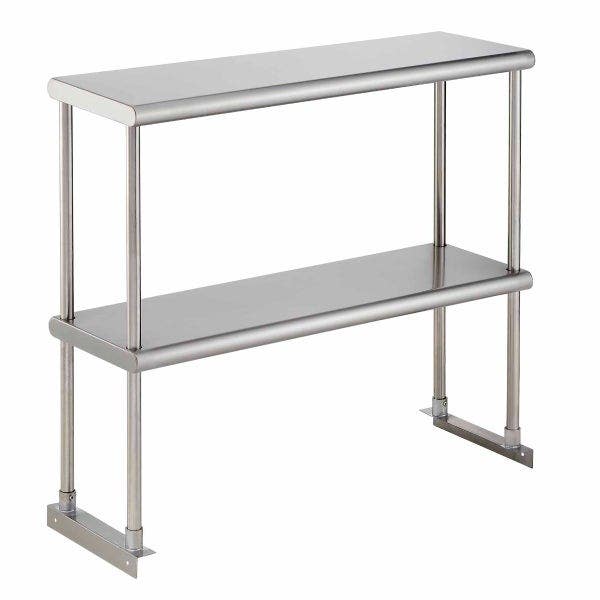 Sauber Stainless Steel Double Tier Overshelf for Sauber Worktables 36"W