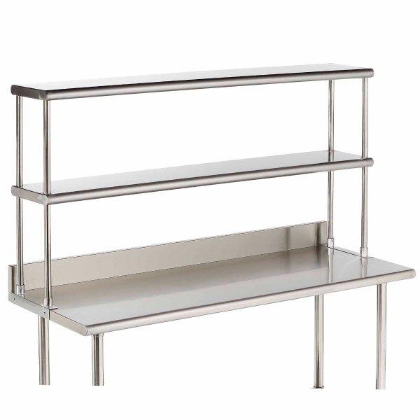Sauber Stainless Steel Double Tier Overshelf for Sauber Worktables 60"W