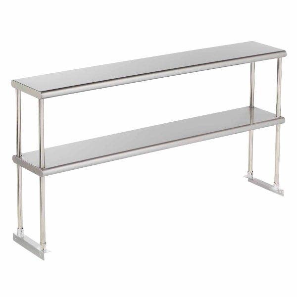 Sauber Stainless Steel Double Tier Overshelf for Sauber Worktables 60"W