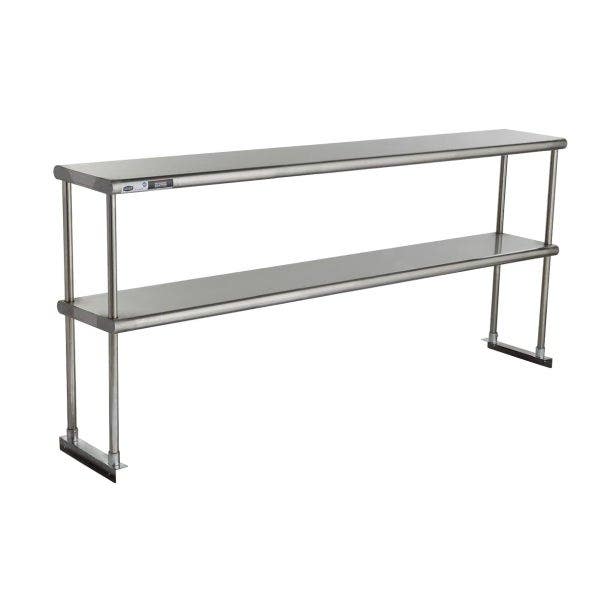 Sauber Stainless Steel Double Tier Overshelf for Sauber Worktables 72"W