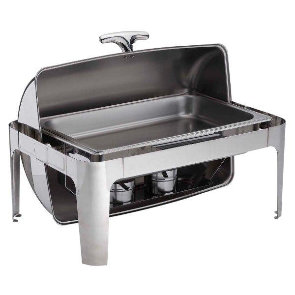 Bradford Hall 8-Quart Full Size Stainless Steel Chafer with Roll Top Lid