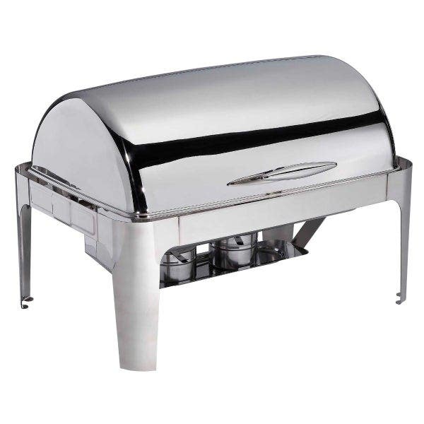 Bradford Hall 8-Quart Full Size Stainless Steel Chafer with Roll Top Lid