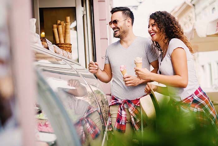 A Young Couple Ordering Ice Cream