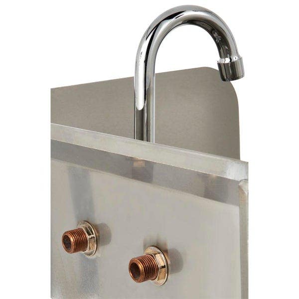 Sauber Stainless Steel Wall Mount Hand Sink with Faucet and Splash Guards 17"W