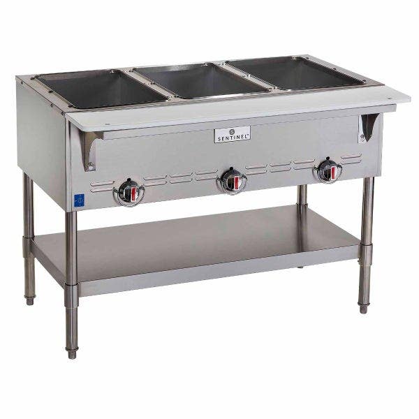 Sentinel SN-GBM-3NG 3-Well Natural Gas Hot Food Steam Table 44-1/2"W