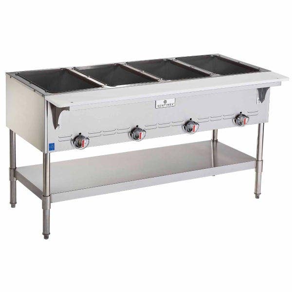 Sentinel SN-GBM-4NG 4-Well Natural Gas Hot Food Steam Table 58-1/2"W